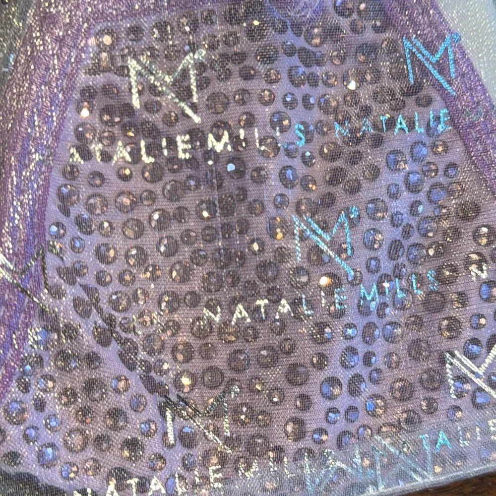 Purple Rhinestone Destiny Crystal Face Mask with AB Crystals Natalie Mills NEW